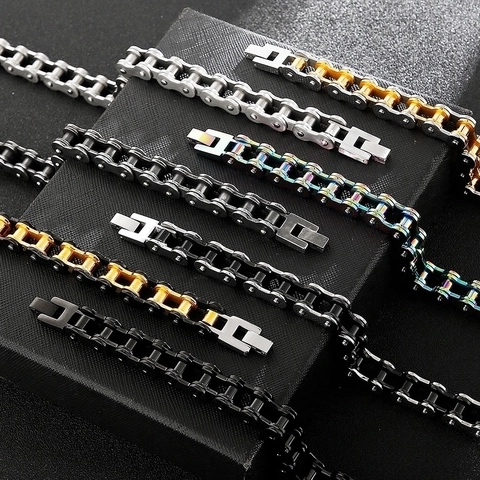 Bracciale Da Uomo A Catena Di Bicicletta Acciaio Inossidabile 316L Punk Rock Hip Hop Gioielli