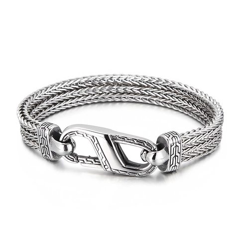 Bracciale Uomo Catena Intrecciata Stile Industriale Acciaio Inossidabile Gioielli Punk