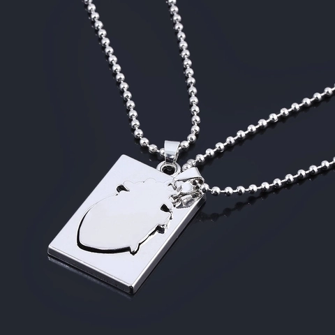 Collar Con Colgante De Corazón Anatómico Aleación Galvanizada Cadena De Bolas Moda Joyería Gótica Para Parejas Regalo De San Valentín