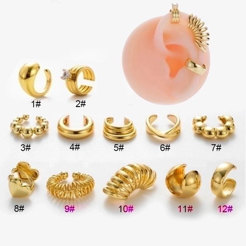 Μινιμαλιστικό Χάλκινο Σκουλαρίκι Ear Cuff Χωρίς Τρύπημα Επιχρυσωμένο Σχέδιο U Μόδα Κοσμήματα Για Γυναίκες