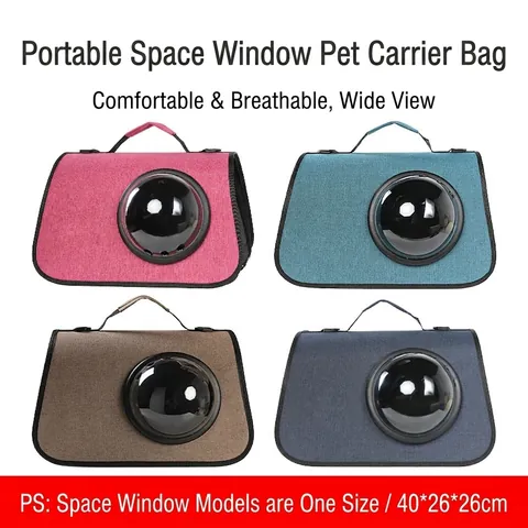 Borsa Da Trasporto Portatile Per Animali Domestici In Tessuto Oxford Traspirante Con Finestra Trasparente Per Gatti E Cani Piccoli