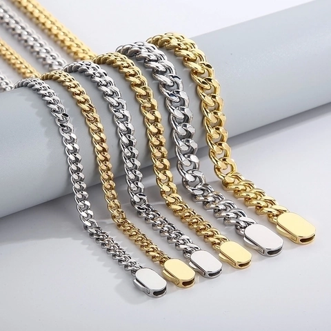 Collana a Catena Cubana in Acciaio Inossidabile Hip Hop per Uomo Donna Catena NK Galvanica Oro Argento Gioielli Alla Moda