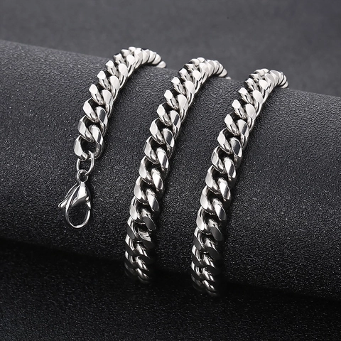 Polierte Panzerkette Halskette Edelstahl Minimalist Hip Hop Mode Schmuck Zubehör Für Männer Und Frauen