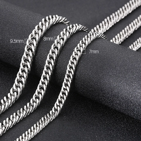 Cubaanse Schakelketting Ketting Roestvrij Staal Zilver Hip Hop Rock Streetwear Mode Minimalistische Sieraden Voor Heren Dames