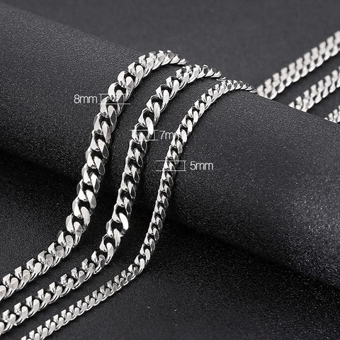 Collana A Catena Minimalista Cuban Link Gioielli In Acciaio Inossidabile Acciaio Al Titanio Chiusura A Aragosta Per Uomo Donna