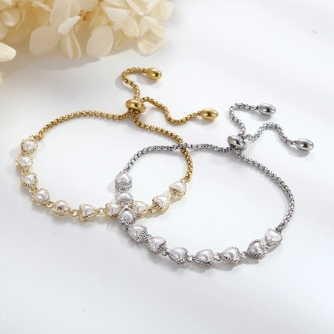 Enamel Evil Eye Heart Butterfly Charm Bracelet Copper Stainless Steel Adjustable Box Chain Jewelry Gift For Her