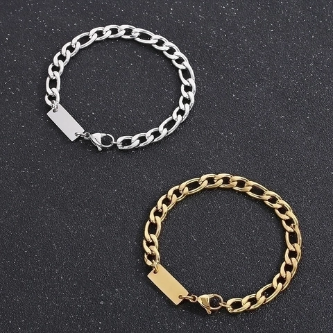 Figaro Halskette Mit Rechteckigem Bar Anhänger Edelstahl Minimalistischer Hip Hop Schmuck Für Herren Und Damen