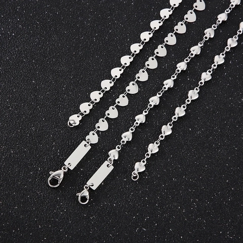Herz Kette Halskette Für Frauen Edelstahl Blanko Rechteck Anhänger Schlichter Minimalistischer Schmuck