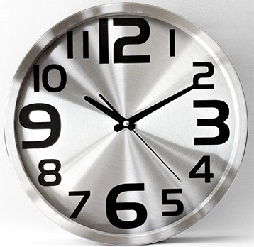 Orologio Da Parete Moderno Rotondo Silenzioso Movimento Al Quarzo Cornice In Metallo Alluminio Numeri Arabi A Batteria Arredamento Casa Ufficio