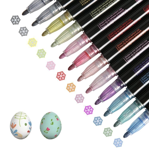 Pennarelli Per Contorno Doppia Linea Argento Metallico Bordo Colorato Inchiostro A Base D Acqua DIY Disegno Scrapbooking