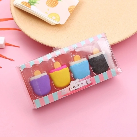 Gommes En Forme De Dessert Mignonnes Caoutchouc TPR Dessin Animé Sucette Donut Glace Papeterie Pour Enfants Étudiants École Bureau