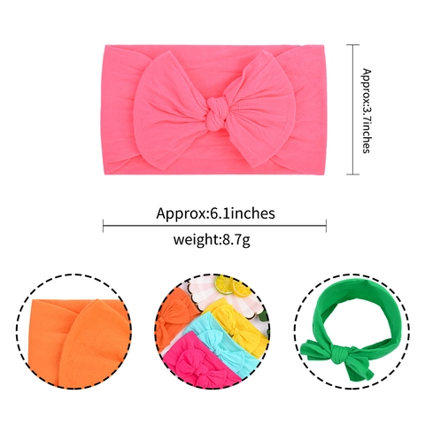 Super Soft Nylon Elastic Baby Headbands With Large Bowknot For Newborn Infant Toddler Girls Hair Accessories 20 Colors