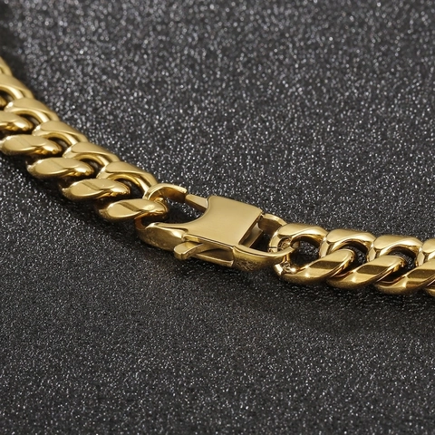 Men Cuban Link Chain Stainless Steel Bracelet Necklace Hip Hop Punk Jewelry Curb Chain Polished Streetwear