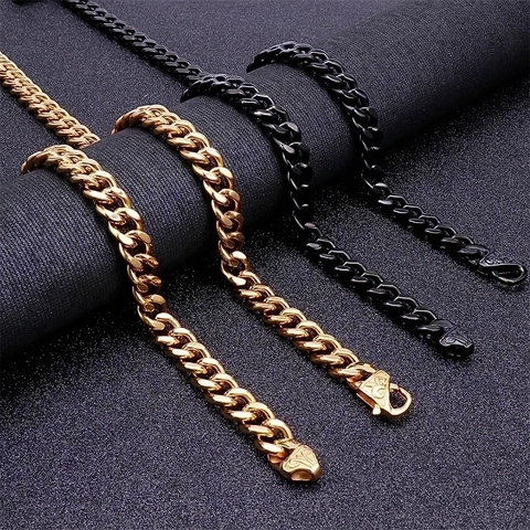 Cubaanse Schakelketting Ketting Armband Roestvrij Staal Gepolijst Hip Hop Sieraden Voor Mannen Mode Streetwear