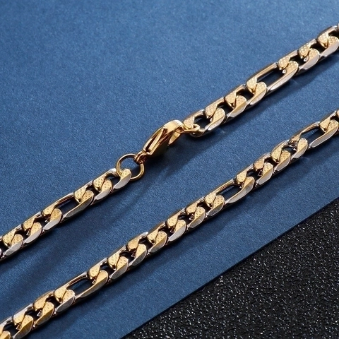 Figaro Ketting Roestvrij Staal Tweekleurig Goud Zilver Schakel Sieraden Klassieke Mode Hip Hop Voor Heren Dames