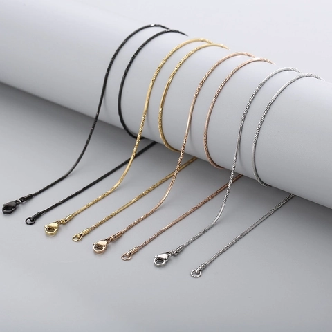 Collana A Catena Di Serpente In Acciaio Inossidabile Catena Sottile Quadrata Lucida Per Donna Gioielli Di Moda Minimalisti