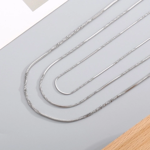 Collana A Catena Di Serpente In Acciaio Inossidabile Catena Sottile Quadrata Lucida Per Donna Gioielli Di Moda Minimalisti