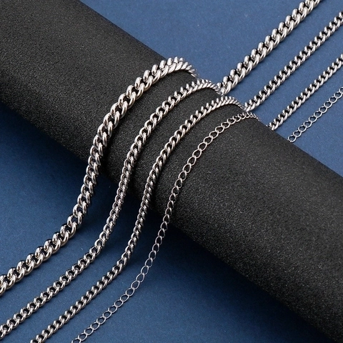 Collana Minimalista A Catena Cubana In Acciaio Inossidabile Per Uomini Donne Gioielli Di Moda Argentati