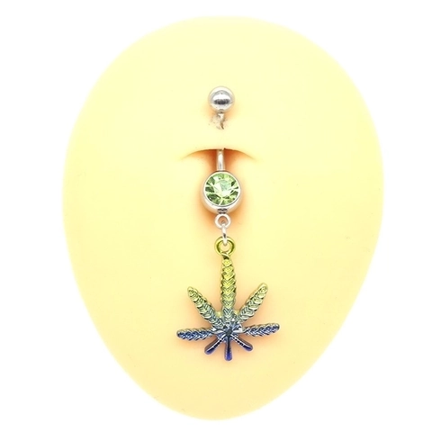 Belly Ring Alloy Rhinestone Sunflower Moon Star Leaf Dangle Navel Piercing Jewelry For Women Stylish Body Decoration