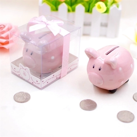 Sparschwein Keramik Süße Schweineform Gepunktete Spardose Mit Geschenkbox Für Kinder Geburtstagsgeschenk Heimdekoration