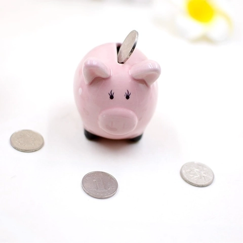 Sparschwein Keramik Süße Schweineform Gepunktete Spardose Mit Geschenkbox Für Kinder Geburtstagsgeschenk Heimdekoration