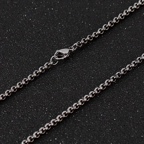 Minimalist Stainless Steel Rolo Chain Necklace Round Link Trendy Jewelry Unisex Neckwear Accessories