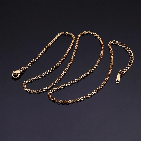 Stainless Steel Rolo Chain Necklace Classic O-Chain Link With Lobster Clasp And Extension Chain For Women Men