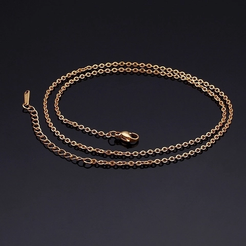 Stainless Steel Rolo Chain Necklace Classic O-Chain Link With Lobster Clasp And Extension Chain For Women Men