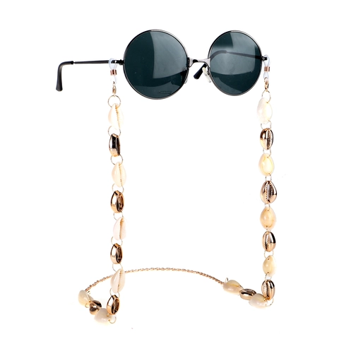 Bohemian Sunglasses Chain Natural Shell Gold Alloy Non Slip Eyeglasses Lanyard Strap For Women Elegant Accessories
