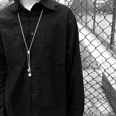 Collar Con Colgante De Auriculares Acero Inoxidable Hip Hop Rock Forma De Audífono Cadena Larga Joyería Hombre Mujer