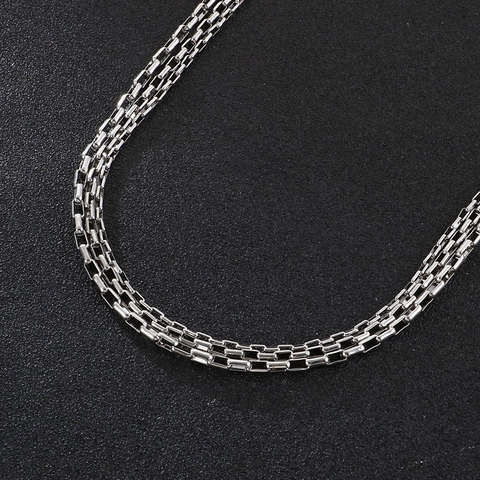 Halskette Aus Edelstahl Mit Box-Kette Minimalistische Metall-Gliederkette Im Hip-Hop-Stil Für Herren Und Damen