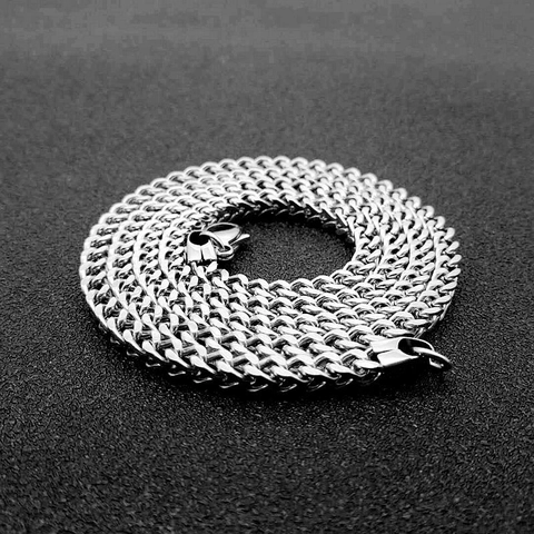Collana A Catena Hip Hop Acciaio Al Titanio Placcato Oro Maglia Cubana Gioielli Intrecciati Per Uomini