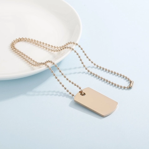 Collana Con Pendente Piastrina Militare Minimalista Acciaio Inossidabile Lucidato Gioielli Vuoti Per Uomini Donne Catena Sfere