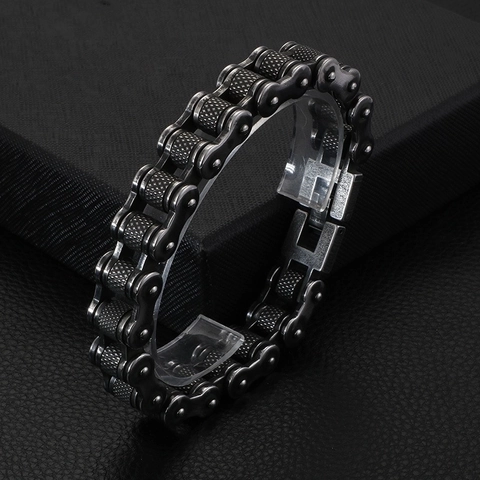 Pulsera De Cadena De Motocicleta Biker Industrial Para Hombre Acero Inoxidable 316L Estilo Mecánico Punk Retro Pesado