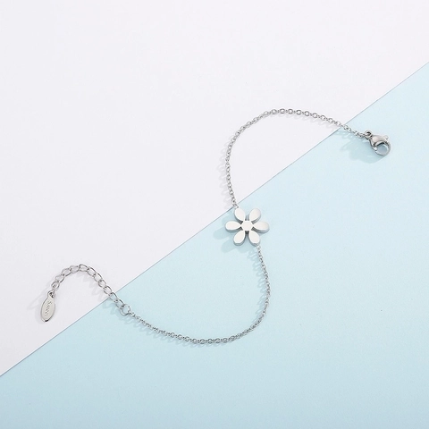 Minimalistisches Blumen Charm Armband Edelstahl Verstellbare Kette Gänseblümchen Schmuck Für Damen Geschenk