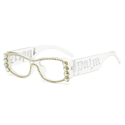 Gafas De Sol Rectangulares De Moda Con Diamantes De Imitación Estilo Gótico Para Mujeres Fiesta Exterior UV400