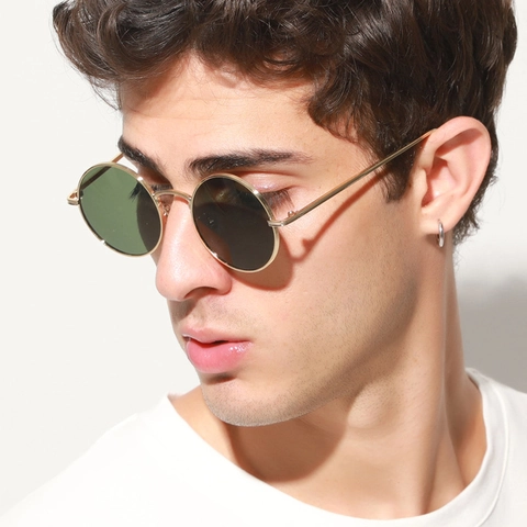 Retro Ronde Zonnebril Metalen Frame Kleine Hippie Vintage UV400 Bescherming Unisex Mode Bril