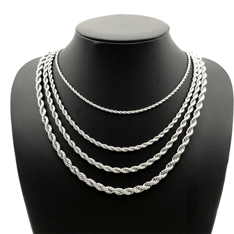 Collier Chaîne Torsadée En Acier Inoxydable Bijoux De Lien Torsadé Avec Fermoir Mousqueton Pour Hommes Femmes Style Punk Gothique Minimaliste