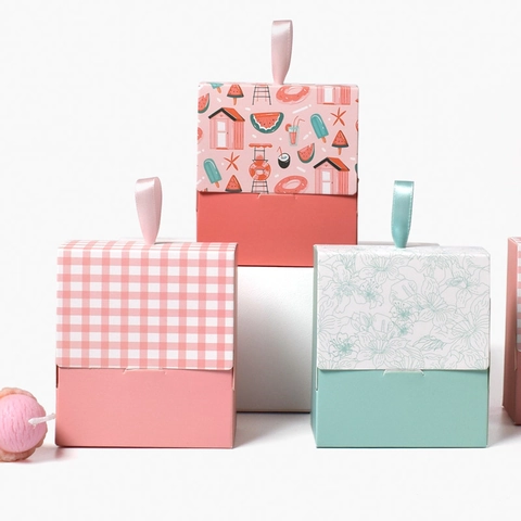 Mini Lippenstift Geschenkbox Schubladenstil Karton Tragbare Verpackung Mit Schleife Griff Für Partygeschenk