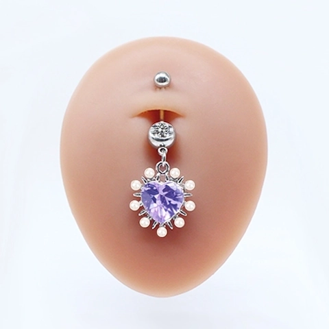Navel Rings Heart Shaped Copper Cubic Zirconia Planet Star Butterfly Piercing Jewelry Iridescent For Women