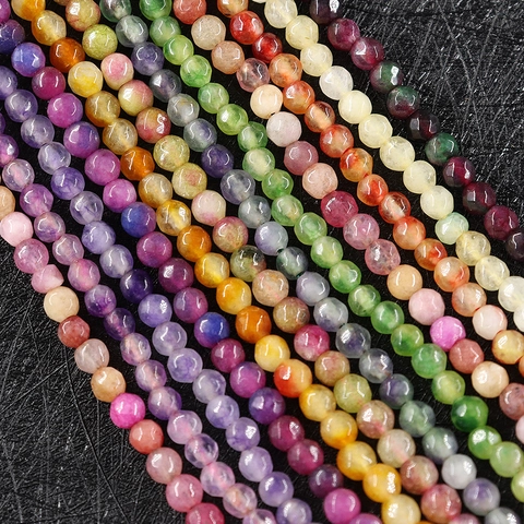 Perline In Pietra Preziosa Rotonde Sfaccettate Giada Quarzite Perline Distanziatrici Per Creazione Di Gioielli Accessori Fai Da Te Stile Naturale
