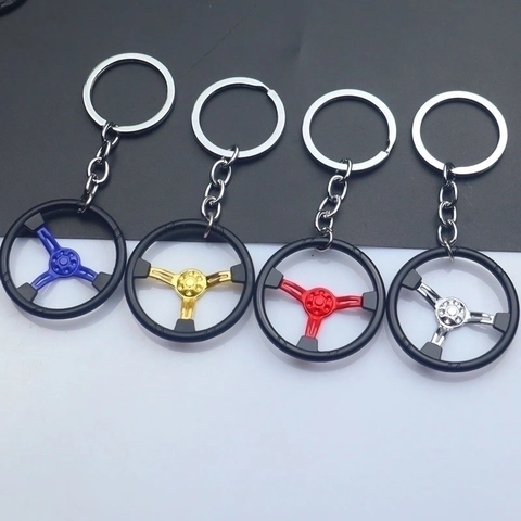 Auto Lenkrad Schlüsselanhänger Zinklegierung Metall Rennsport Design Abnehmbar Simulation Schlüsselring Anhänger Hobby Zubehör Geschenk