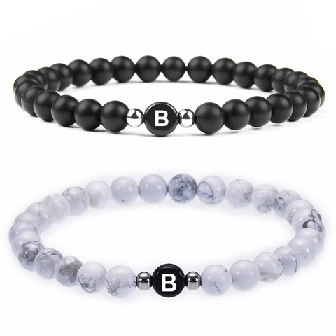 Naturweißes Türkis Initialen Armband Mit Kupfer Abstandsperlen Runde Perlen Unisex Pärchen Schmuck Minimalistisch Mode