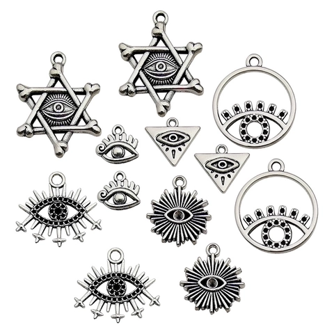 Evil Eye Charms Zinc Alloy Eye Of Horus Pendants For DIY Jewelry Making Bracelet Necklace Accessories Silver Tone