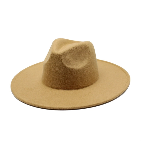 Sombrero Fedora De Ala Ancha De Fieltro De Lana Vintage Color Sólido Gorra De Jazz Para Hombres Y Mujeres Accesorio Clásico