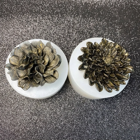 Moule En Silicone Fleur 3D Forme Chrysanthème Pivoine Pour Gâteau Fondant Chocolat Savon Bougie Résine Artisanat DIY