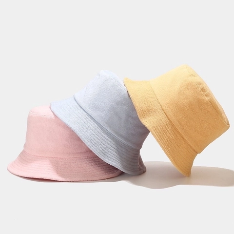 Vissershoed Badstof Zachte Handdoek Stof Effen Kleur Zonbescherming Outdoor Mode Voor Heren Dames