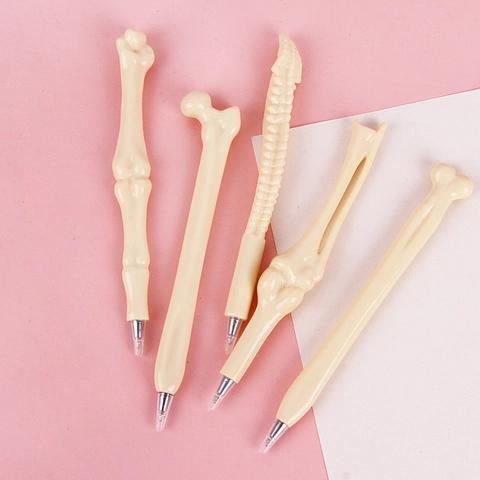Bone Shaped Ballpoint Pen Novelty Realistic Human Skeleton Plastic Writing Pens For School Office Halloween Party Favors