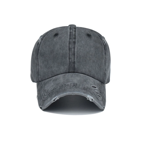 Washed Cotton Ponytail Baseball Cap Distressed Vintage Verstellbarer Outdoor Sonnenhut Für Damen