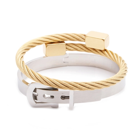Edelstahl Armreif Mit Römischen Ziffern Und Geflochtenes Drahtseil Armband Herren Hip Hop Punk Schmuck Gürtelschnalle